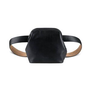 Calvin Klein Women's 3X Black Frog‎ Mouth Belt Bag NWT